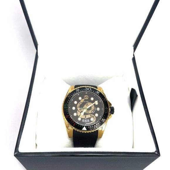 Gucci Other - Gucci Dive Watch YA136219 45mm Gold and Black